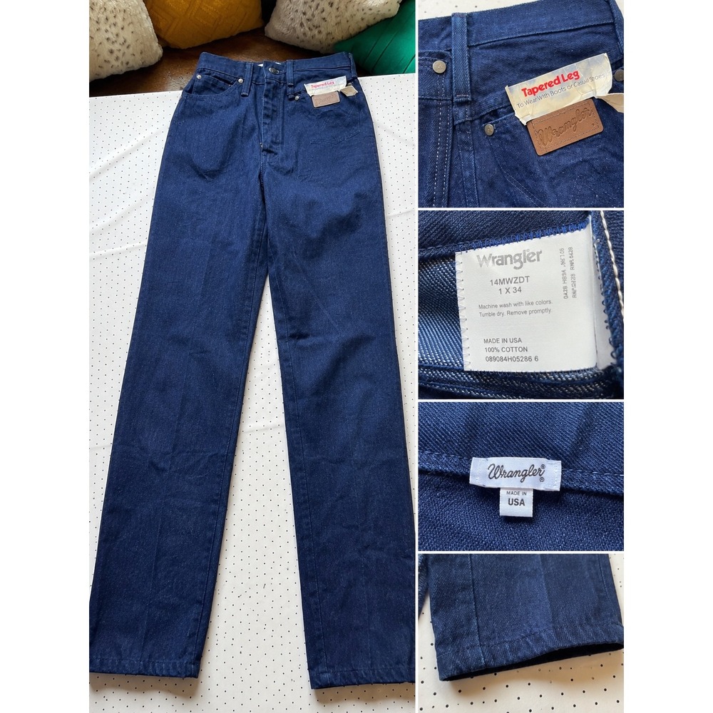 Wrangler Vintage Deadstock Jeans Women 1 14MWZDT USA High Rise Tapered 34 Inseam